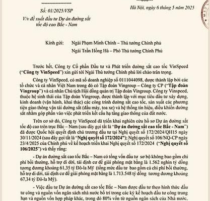Dư luận xung quanh việc VinSpeed đề xuất làm đường sắt tốc độ cao Bắc-Nam